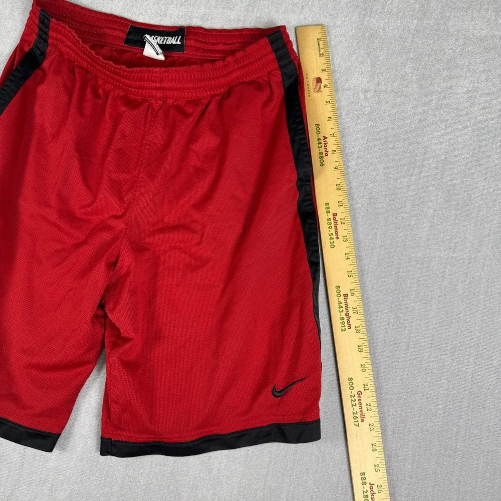 Nike Basketball Mesh Side Stripe Athletic Shorts Mens Large Red Polyester